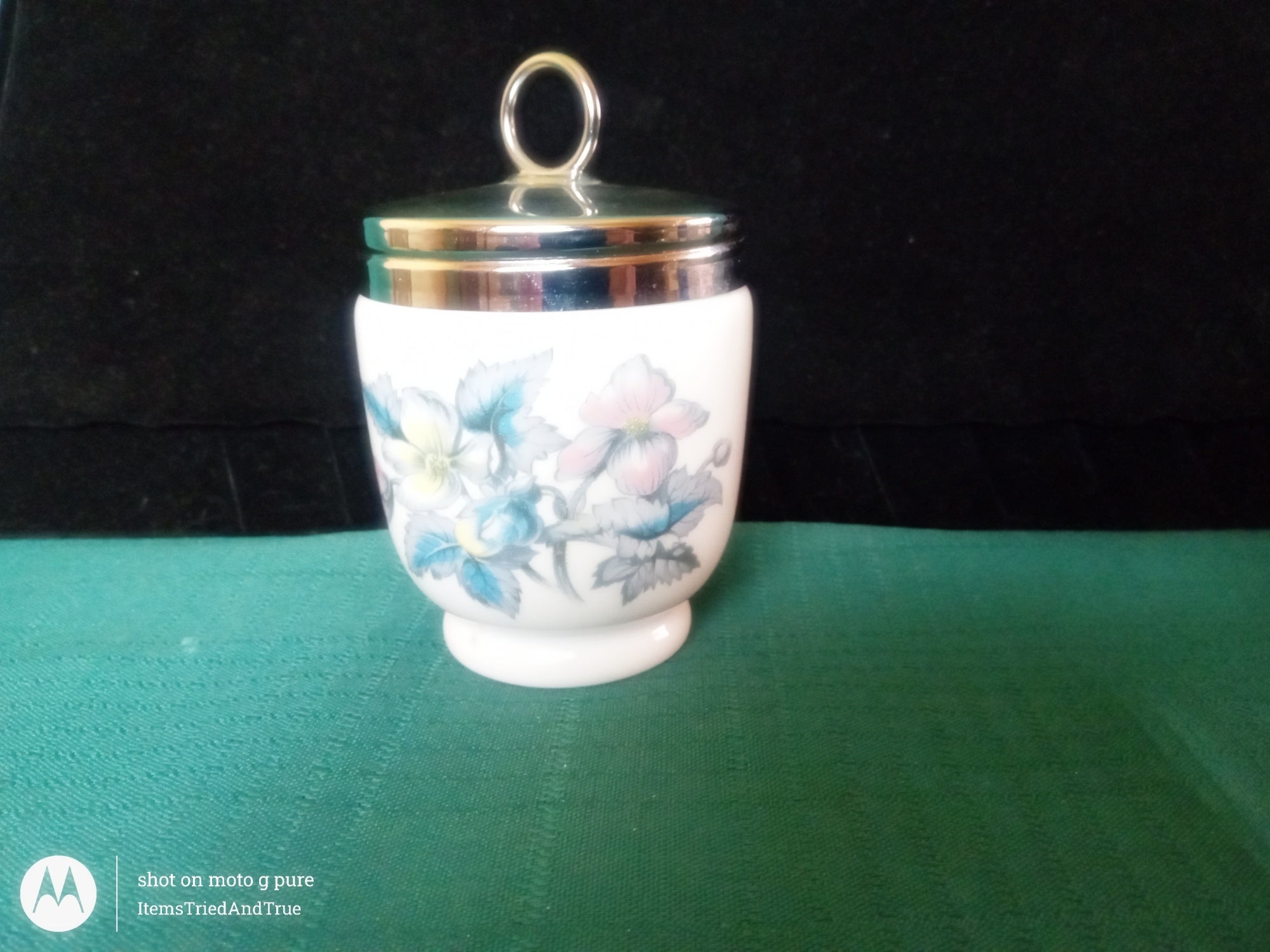 Royal Worcester Lidded Floral Coddler – Vintage England Porcelain Coddler
