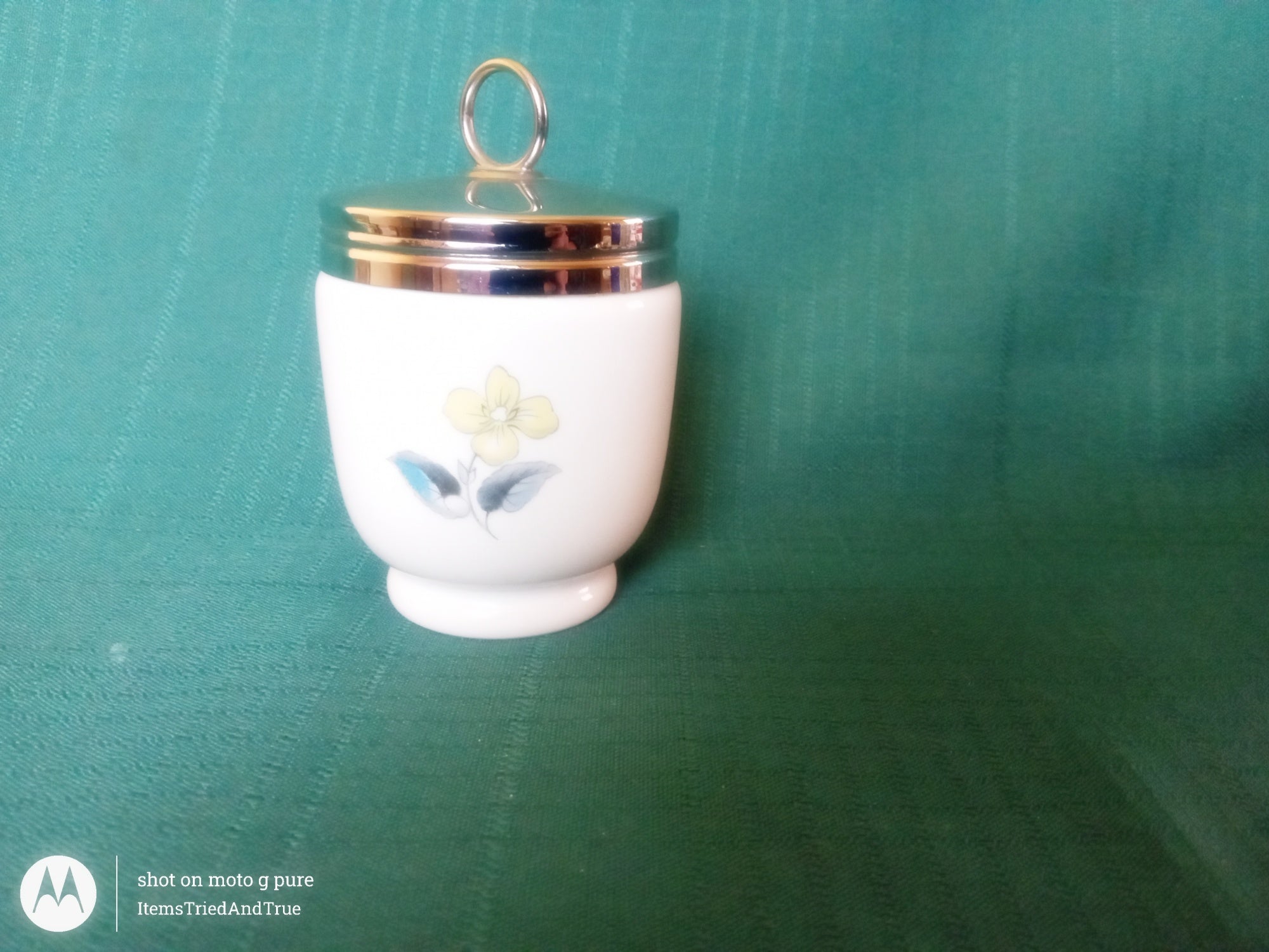 Royal Worcester Lidded Floral Coddler – Vintage England Porcelain Coddler