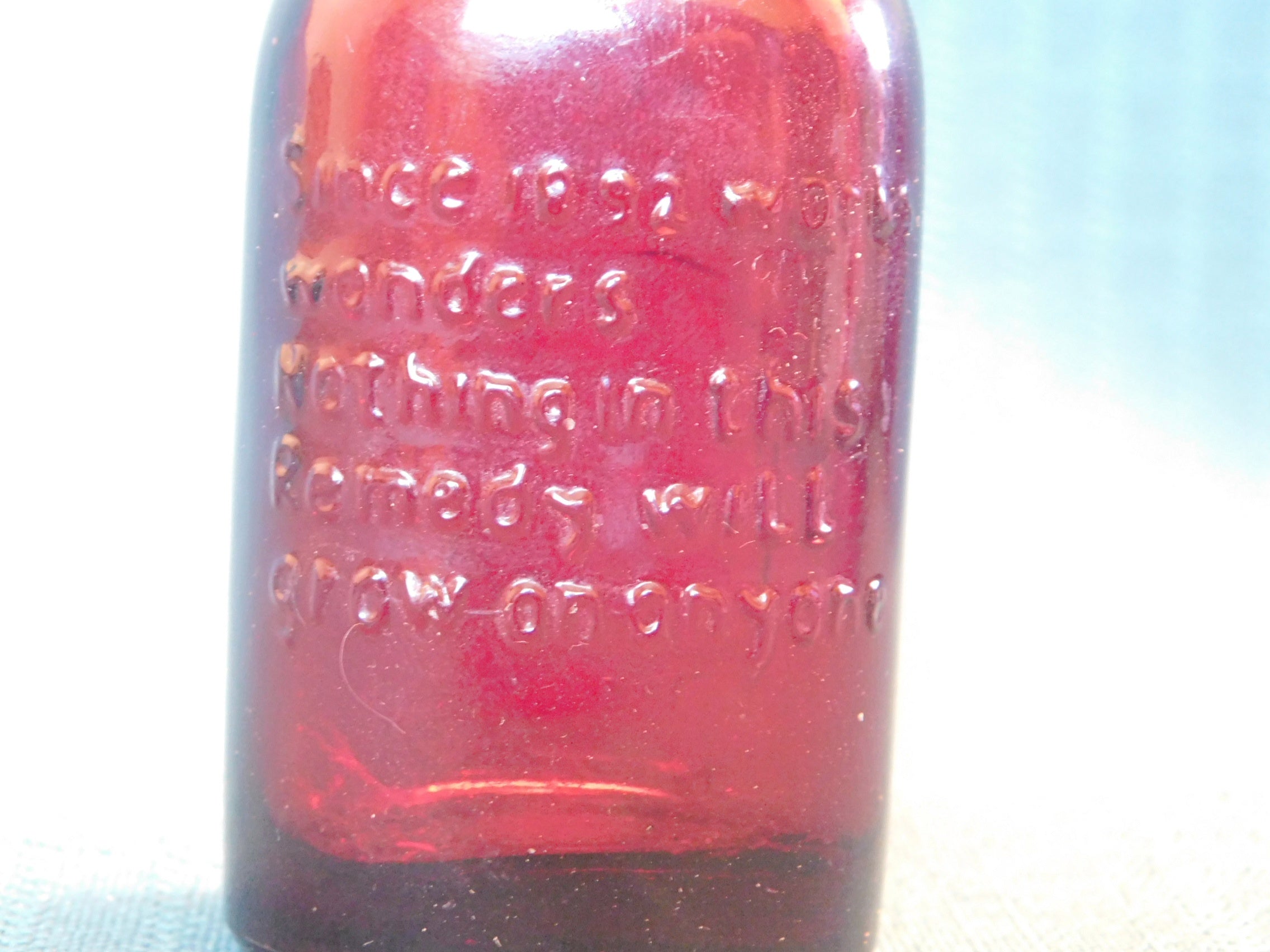 Vintage Frank's Kidney Liver cure ruby bottle mint condition
