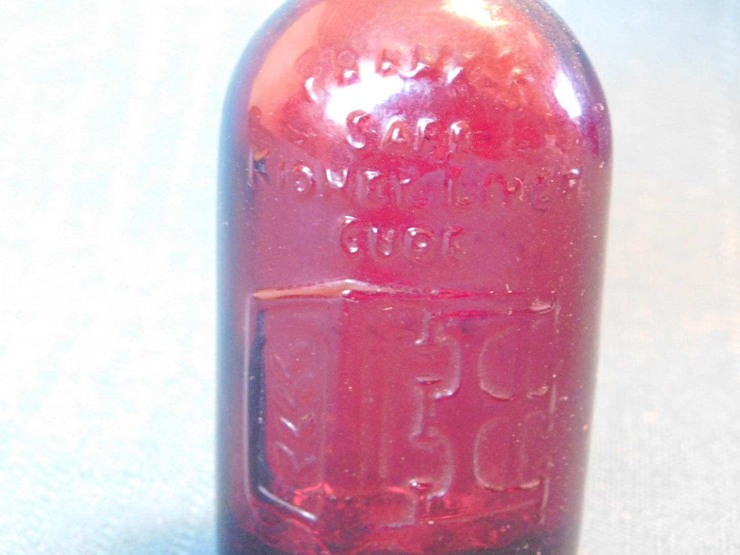 Vintage Frank's Kidney Liver cure ruby bottle mint condition