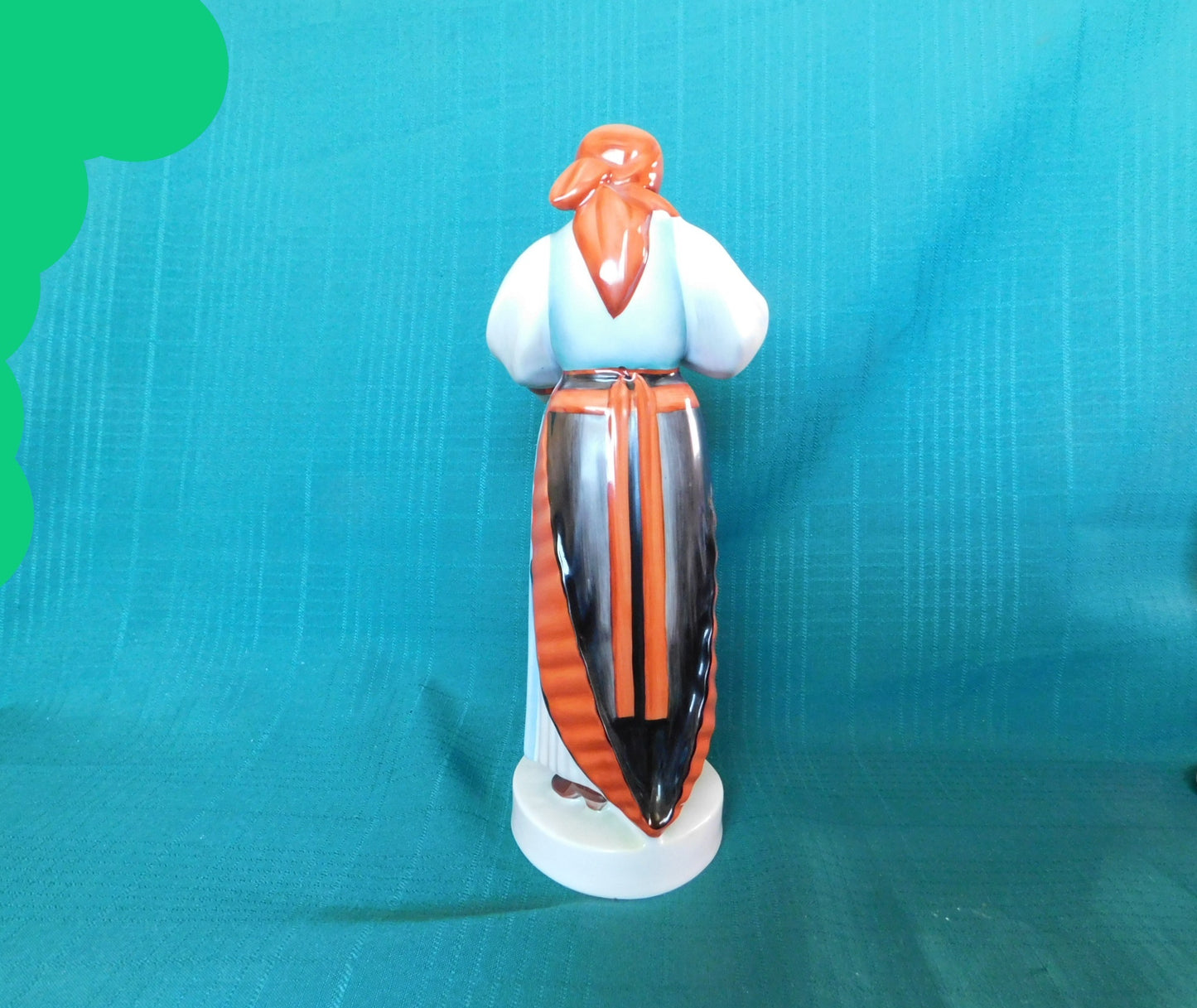 Vintage Zsolnay Hungary hand painted figurine woman and child near mint