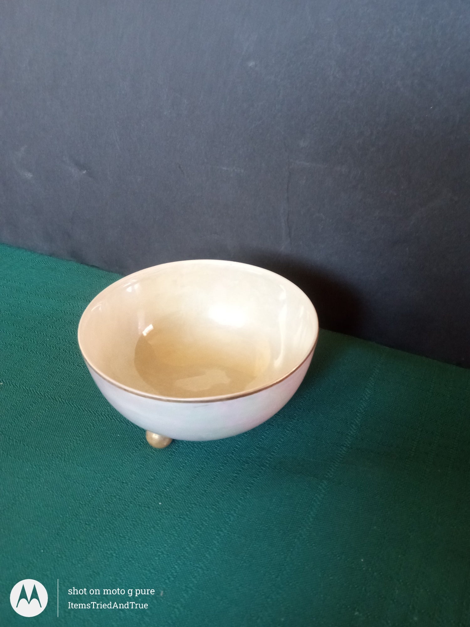 Noritake Hand‑Painted Lusterware Footed Nut / Candy Dish (1920s–1930s) VGU