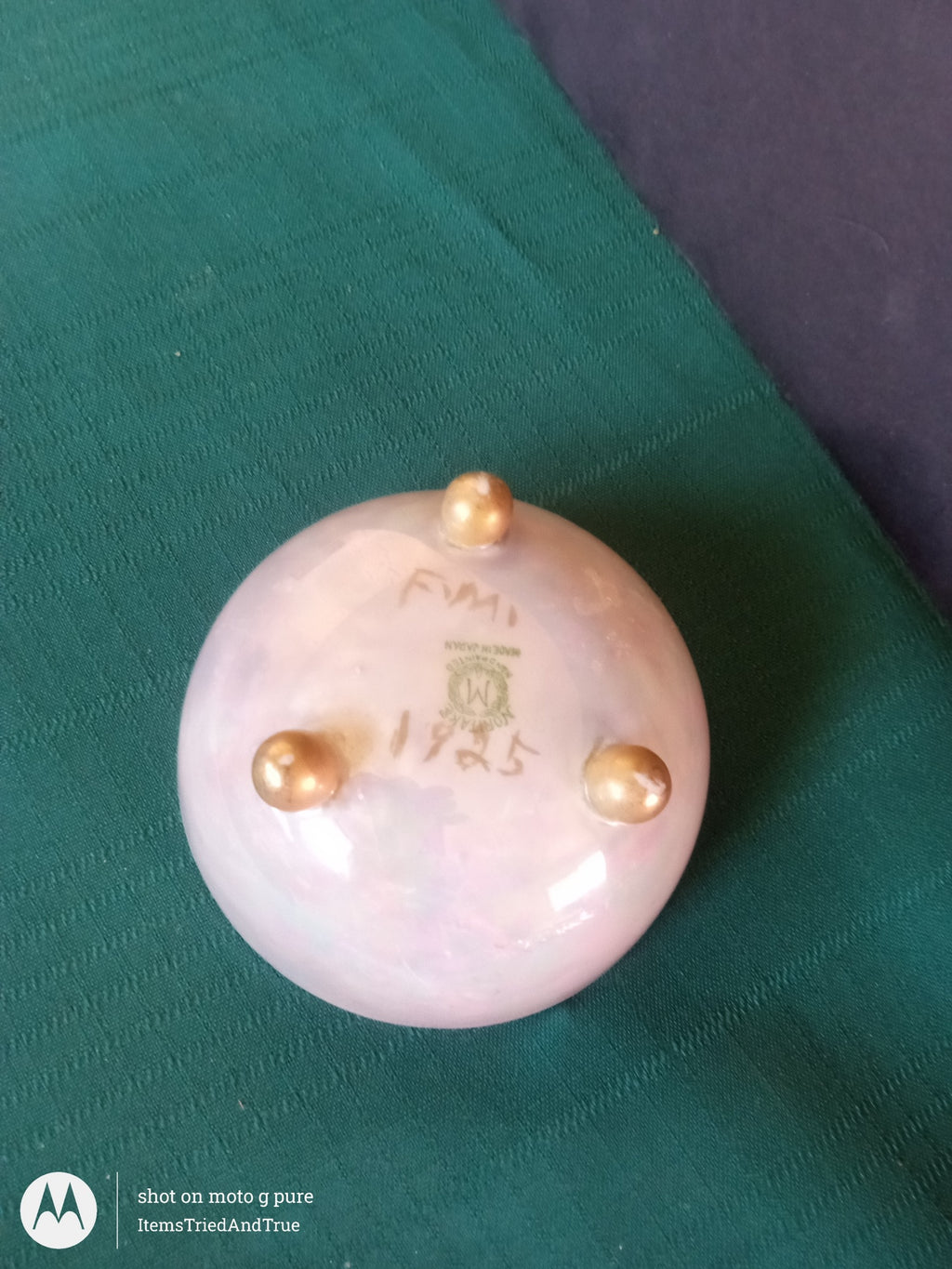 Noritake Hand‑Painted Lusterware Footed Nut / Candy Dish (1920s–1930s) VGU