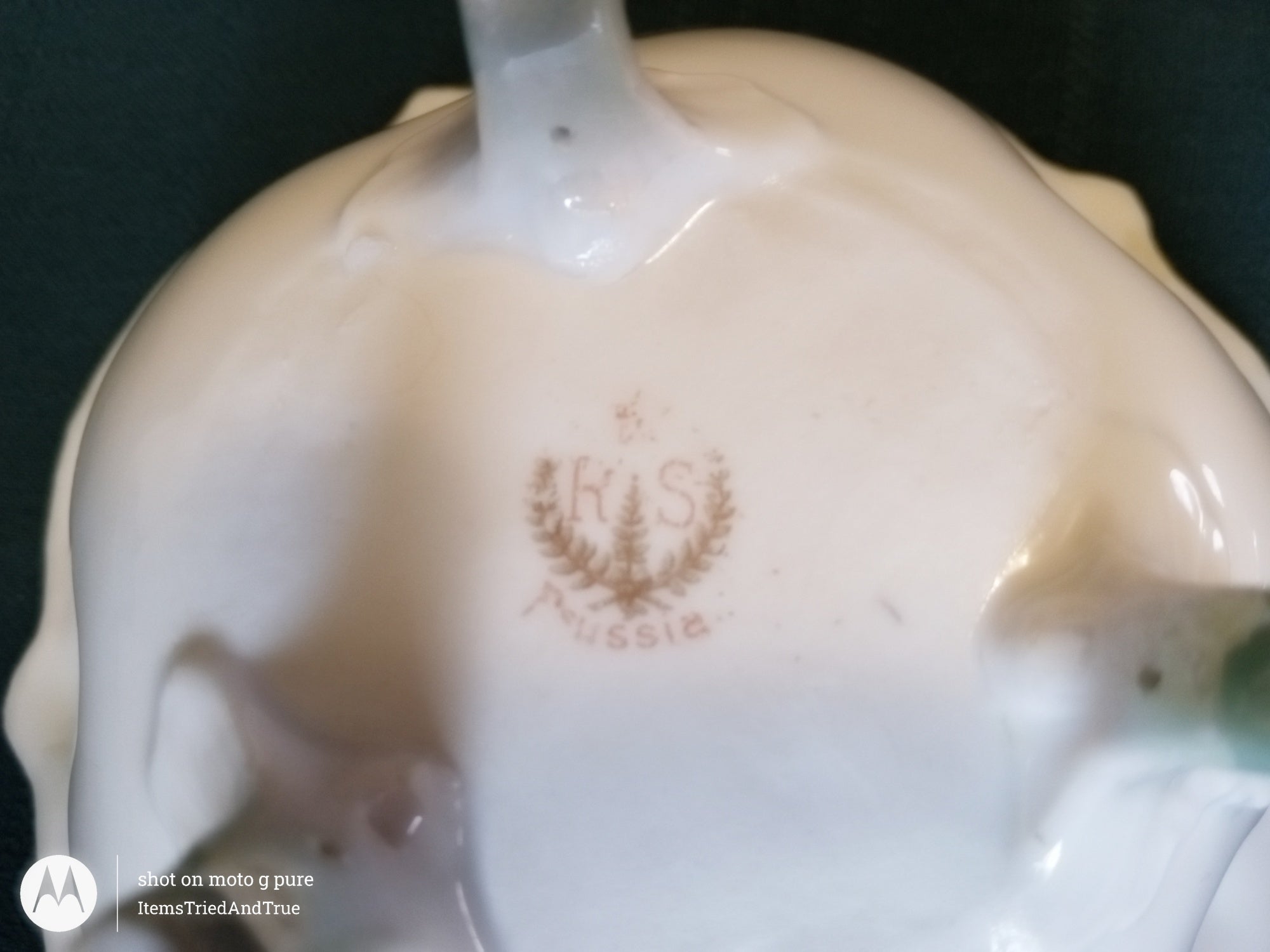 RS Prussia Hand‑Painted Rose Bowl – Antique German Porcelain Footed Dish with Scalloped Rim