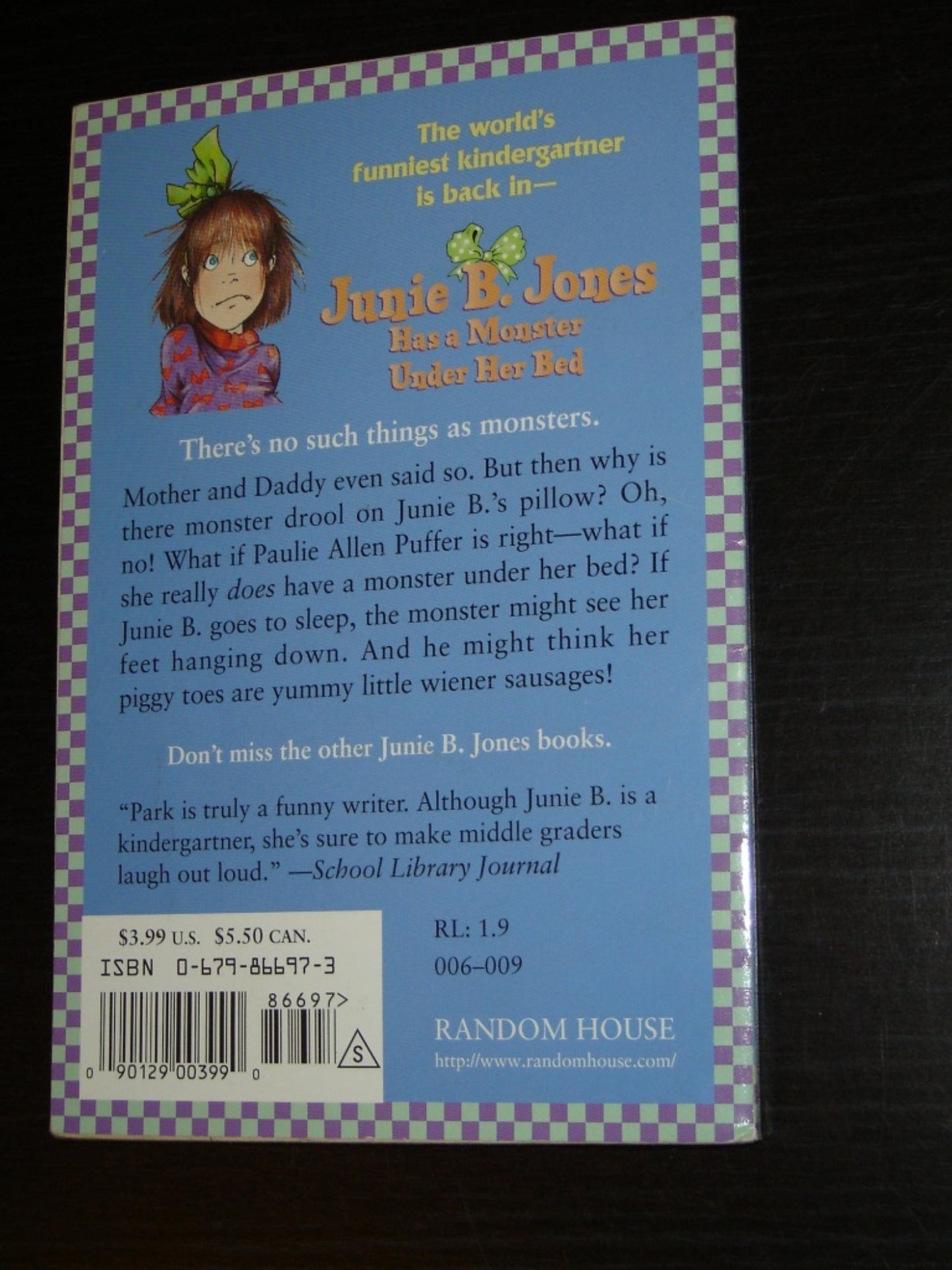 Junie B. Jones Has a Monster Under Her Bed by Barbara Park near mint condition