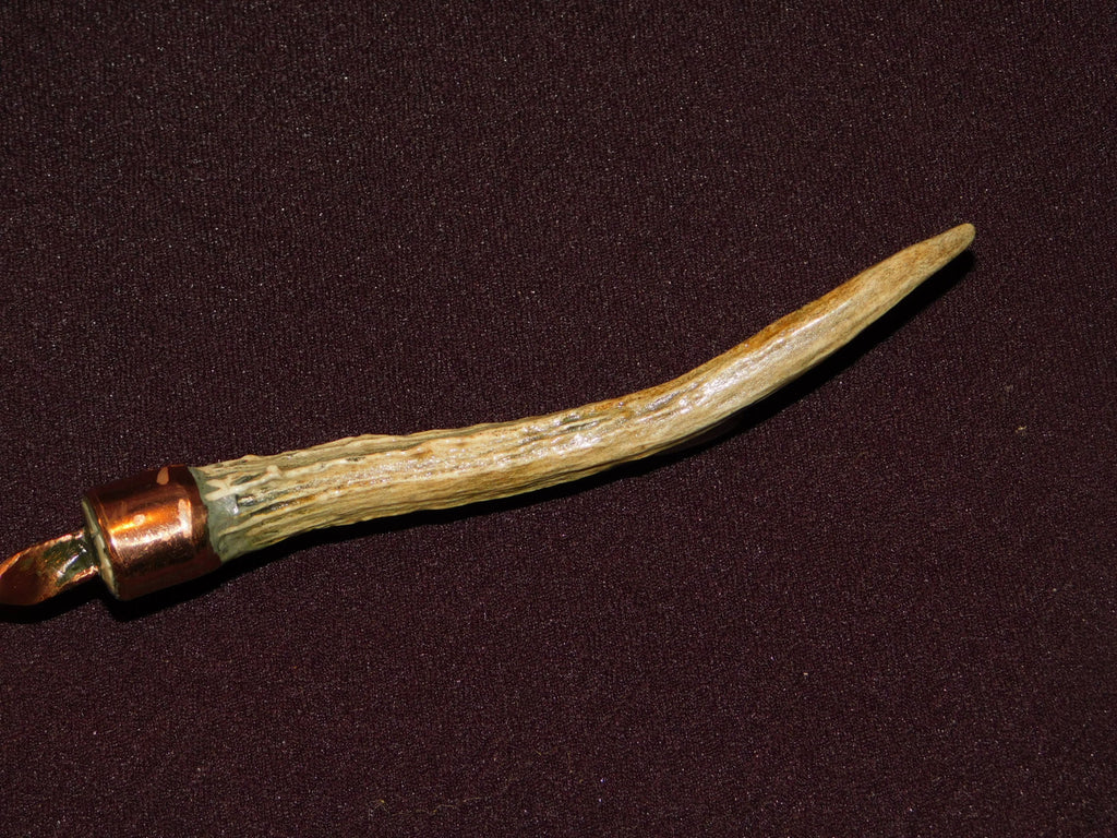 Faux antler handled hammered copper Turkish style coffee pot VGU