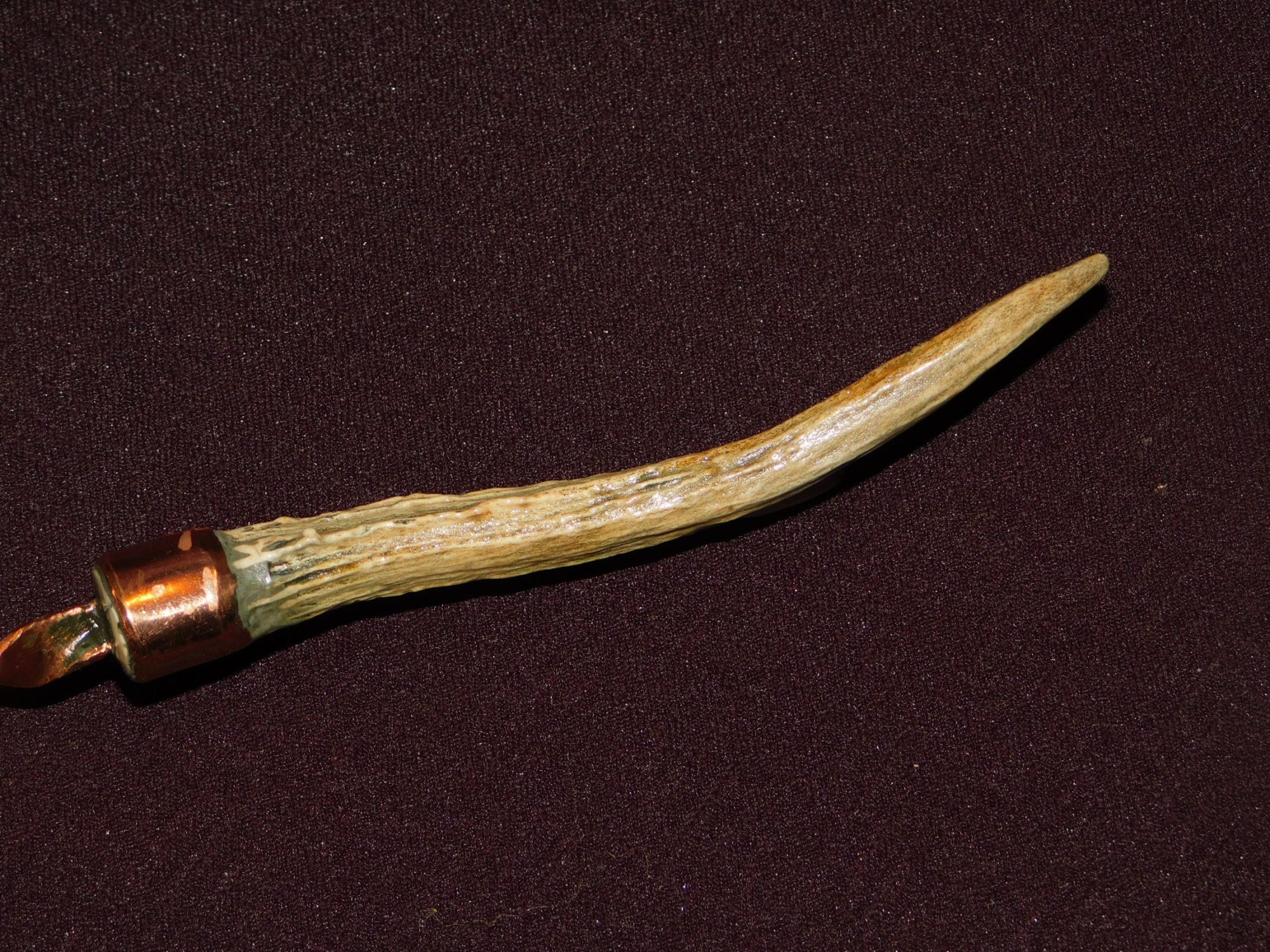 Faux antler handled hammered copper Turkish style coffee pot VGU