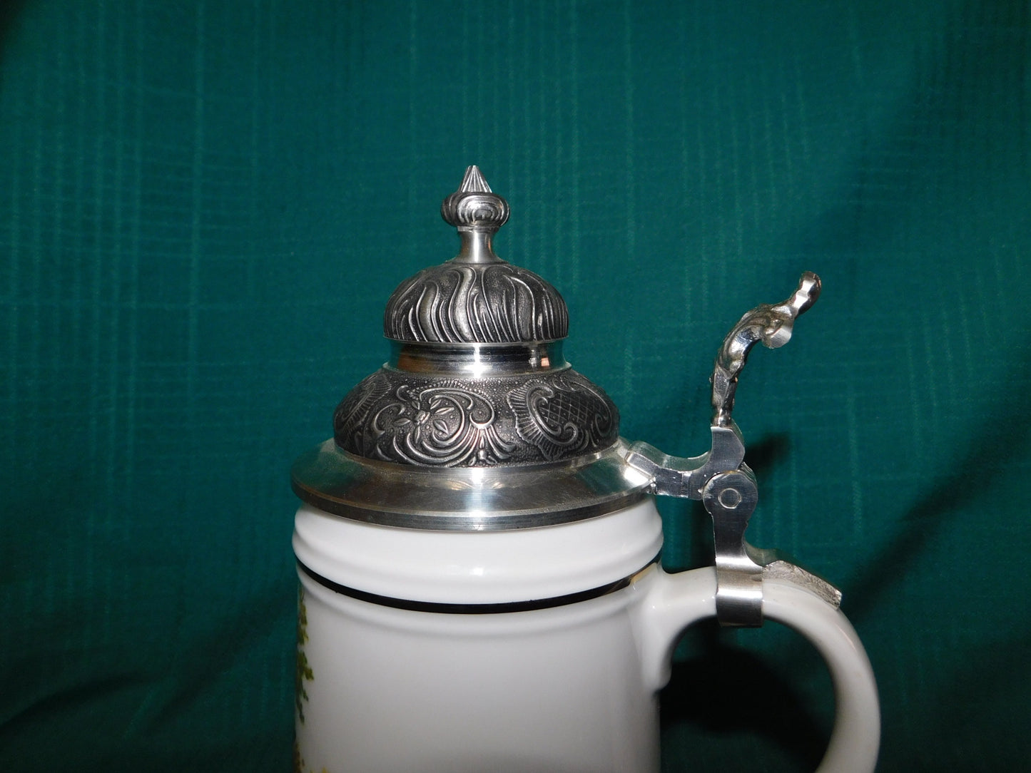 Handmade German stein with pewter lid near mint condition