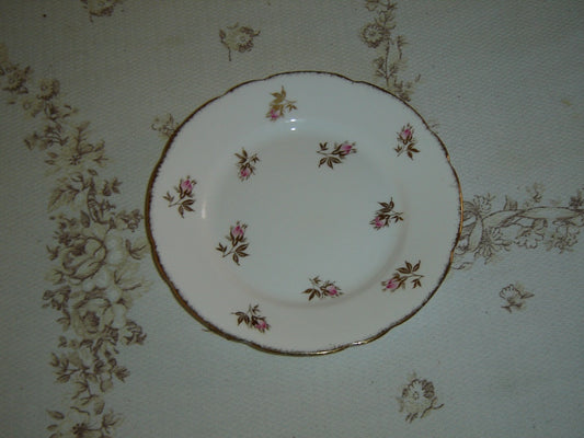 Royal Stafford pink Rosebud gold leaves bread and butter plate VGU