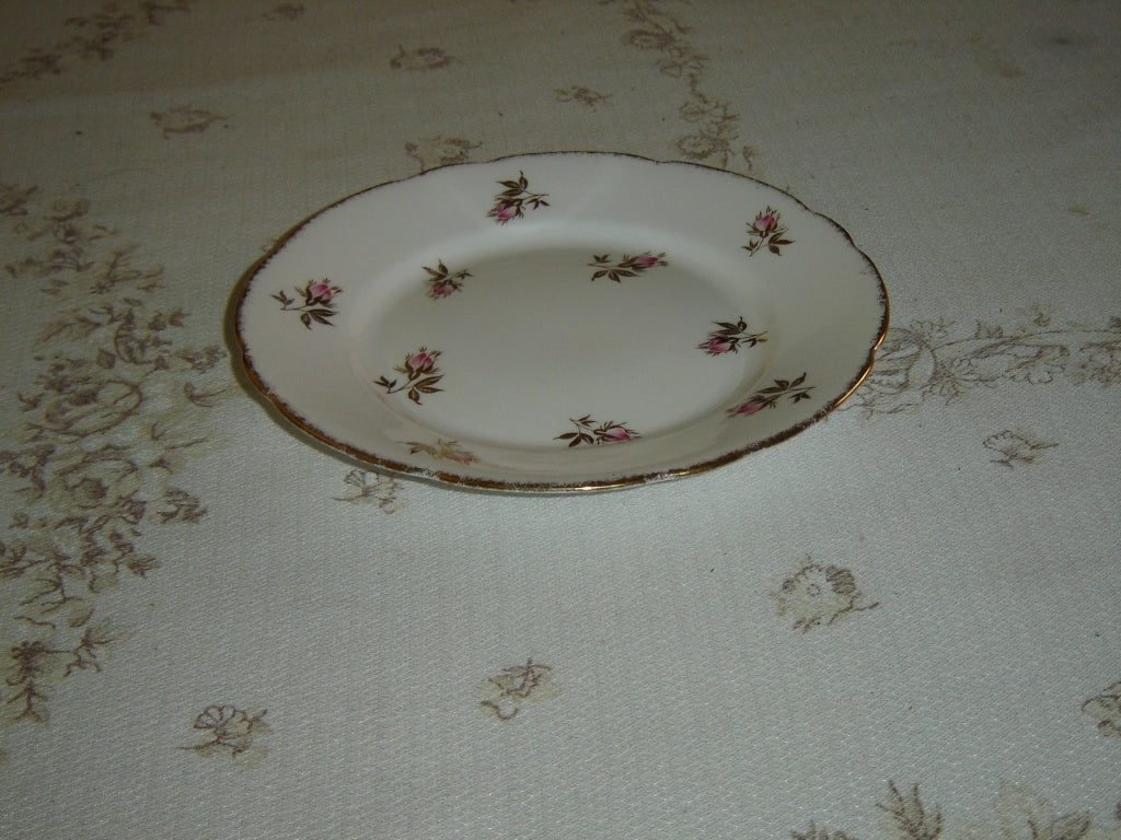 Royal Stafford pink Rosebud gold leaves bread and butter plate VGU