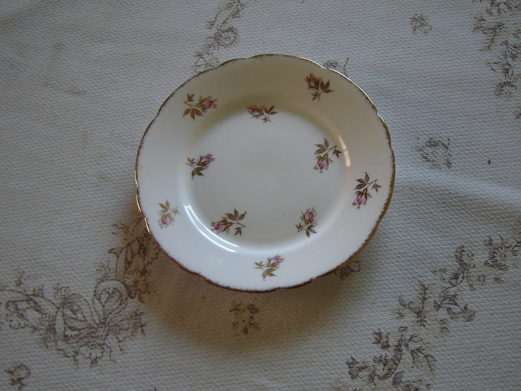 Royal Stafford pink Rosebud gold leaves bread and butter plate VGU