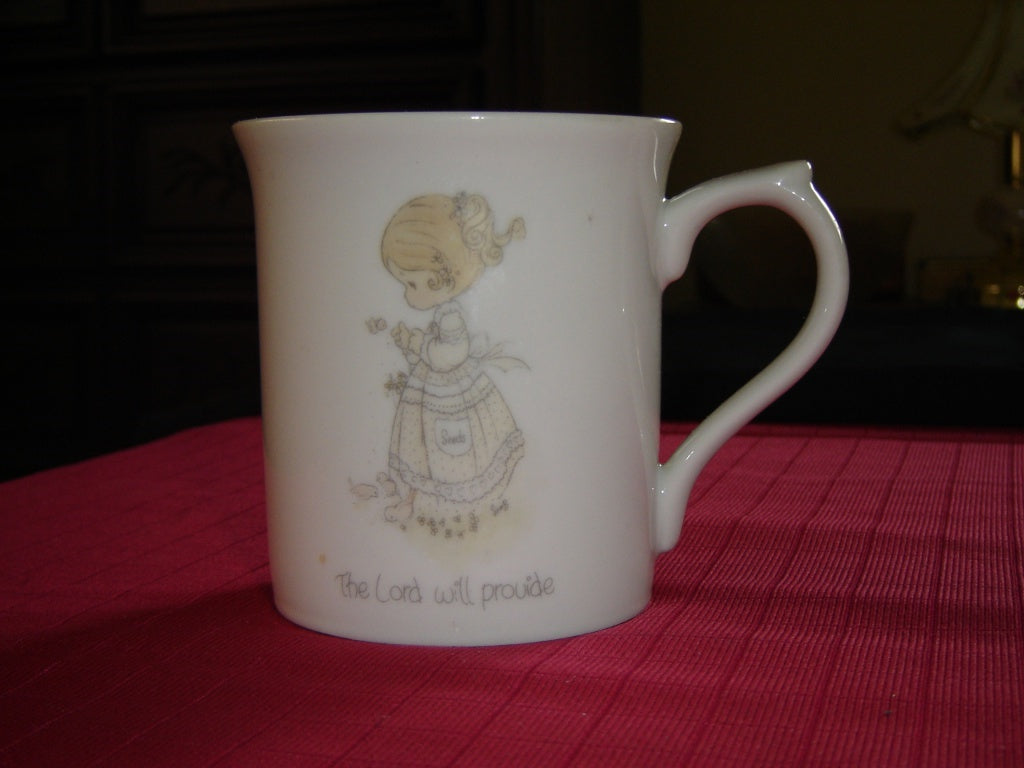 Enesco Precious Moments Lord will Provide mug 1985