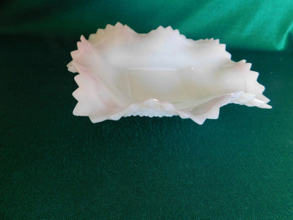 Light pink diamond art glass candy dish - Items Tried And True