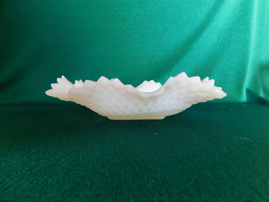 Light pink diamond art glass candy dish - Items Tried And True