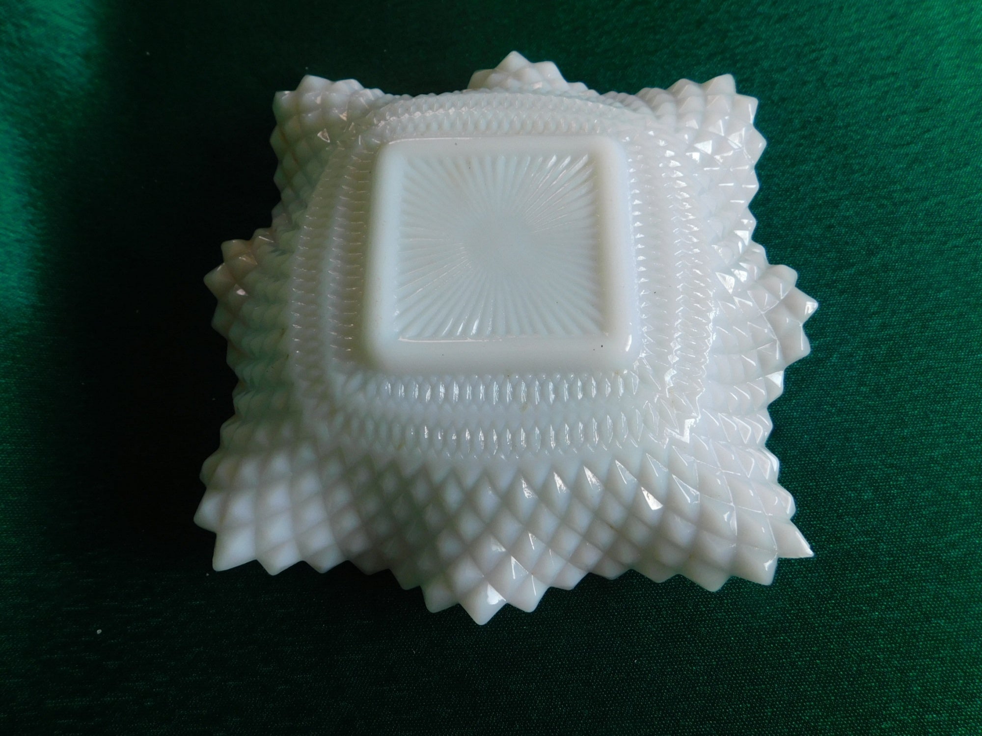 Light pink diamond art glass candy dish - Items Tried And True