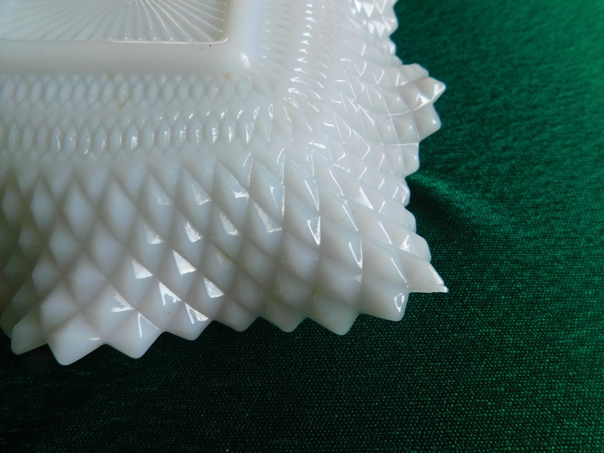 Light pink diamond art glass candy dish - Items Tried And True