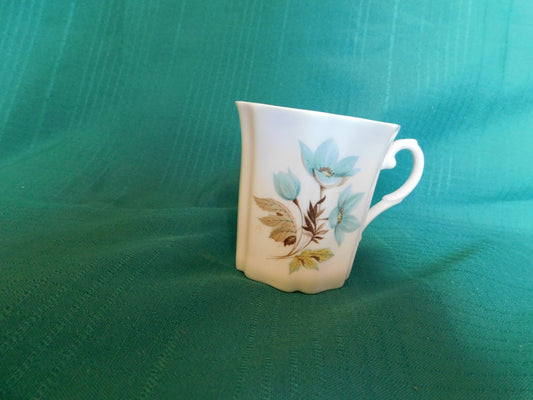 Royal Grafton blue flowers brown leaves mug near mint condition - Items Tried And True