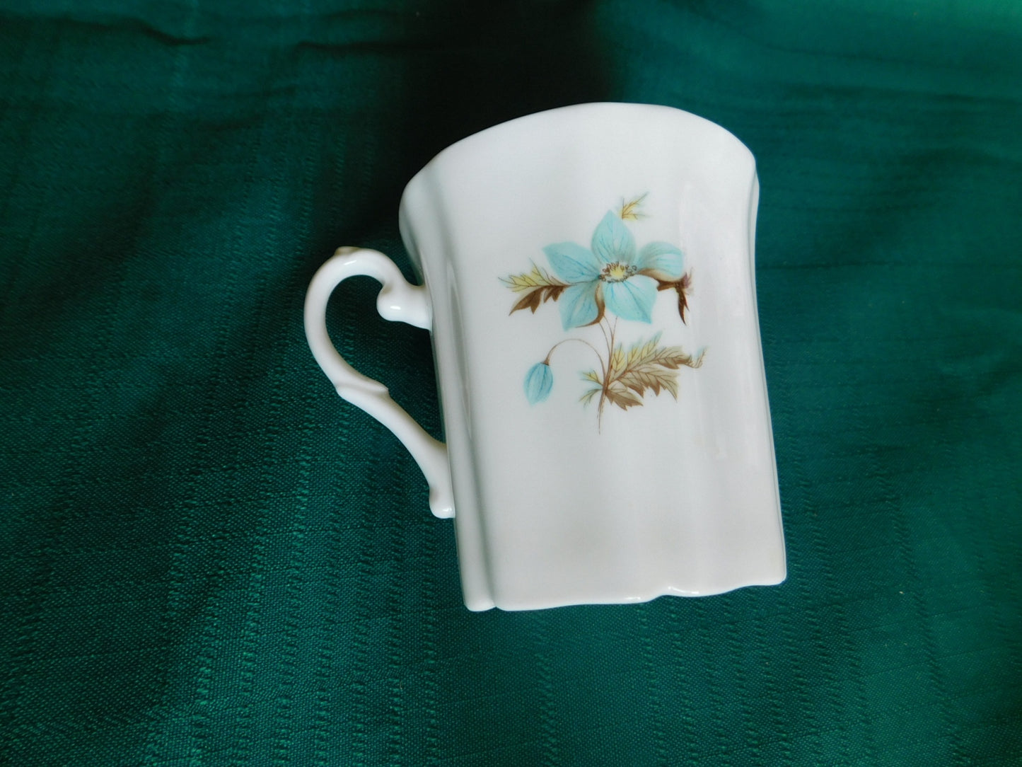 Royal Grafton blue flowers brown leaves mug near mint condition - Items Tried And True