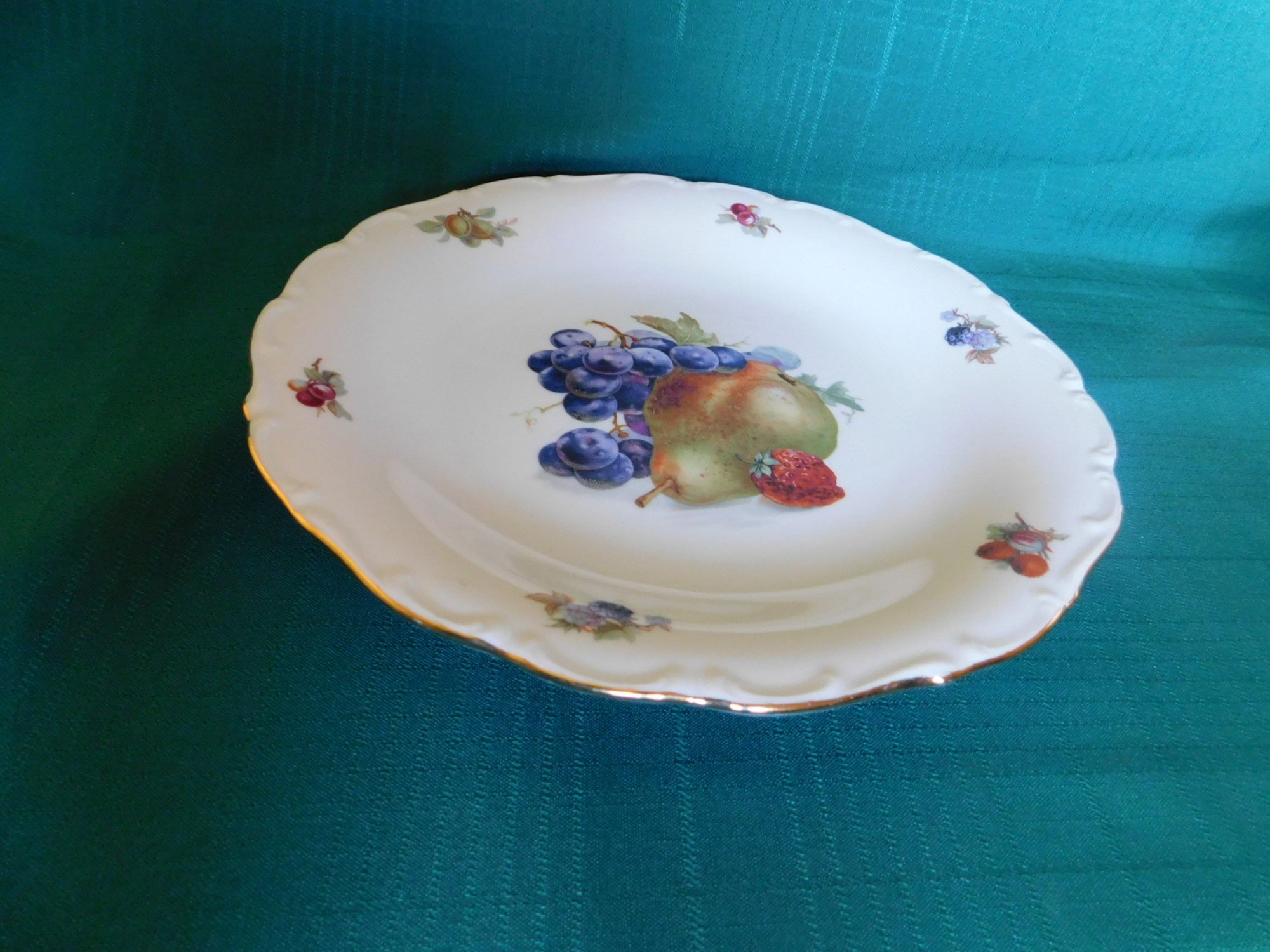 Schumann Arzberg China 11.75 chop plate round platter grape pear 2 VGU