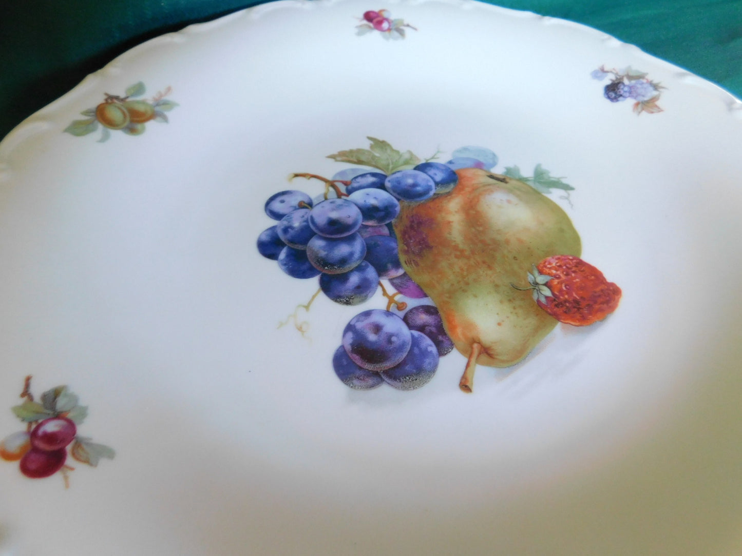 Schumann Arzberg China 11.75 chop plate round platter grape pear 2 VGU