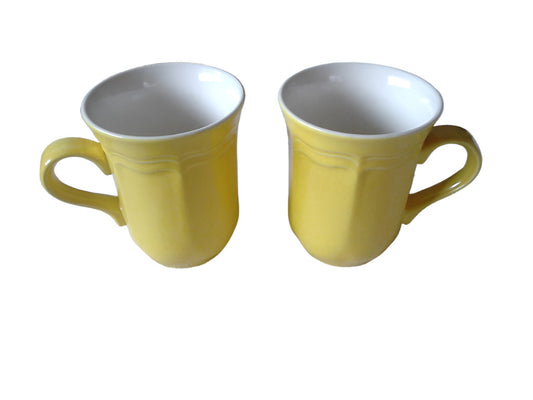 Pair of Mikasa Color Classics C-3300 yellow mugs mint condition - Items Tried And True