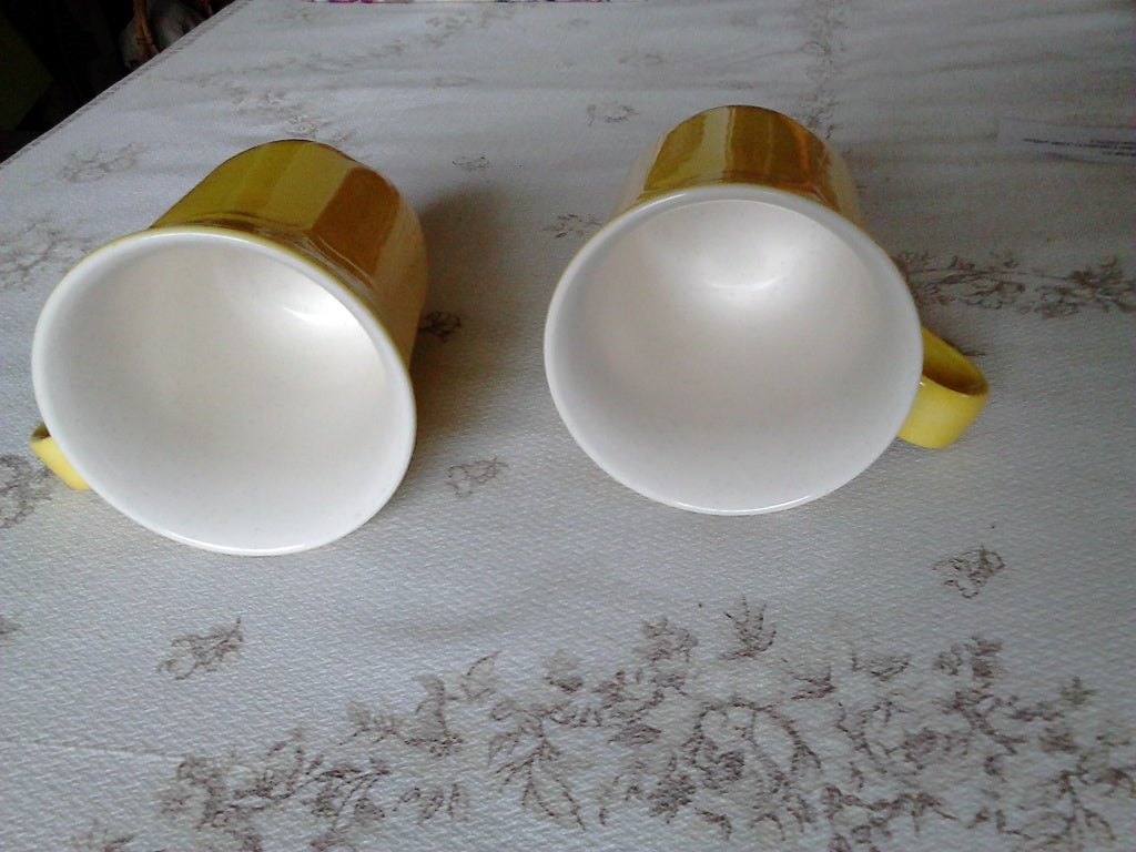 Pair of Mikasa Color Classics C-3300 yellow mugs mint condition - Items Tried And True