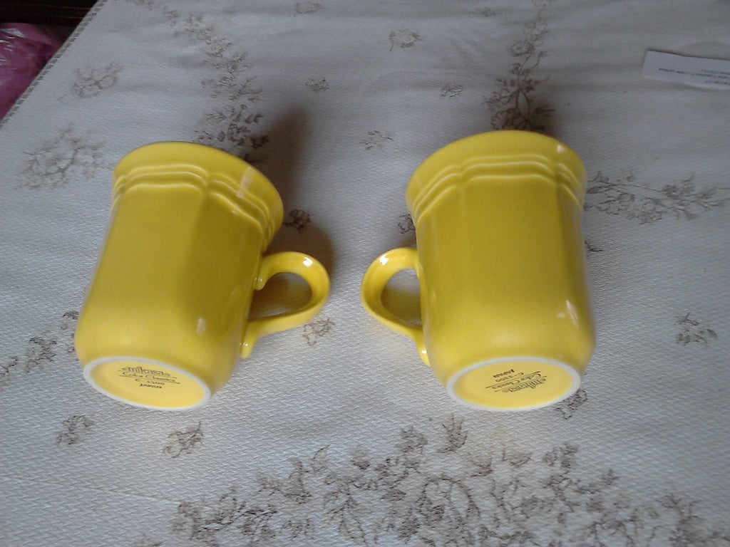 Pair of Mikasa Color Classics C-3300 yellow mugs mint condition - Items Tried And True