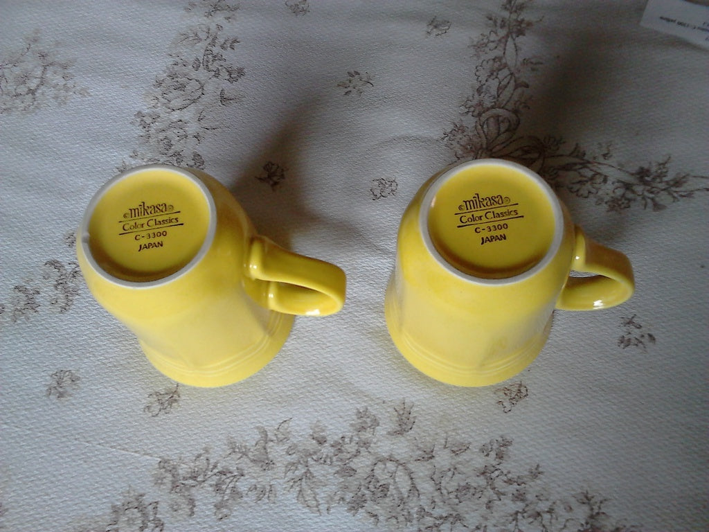 Pair of Mikasa Color Classics C-3300 yellow mugs mint condition - Items Tried And True