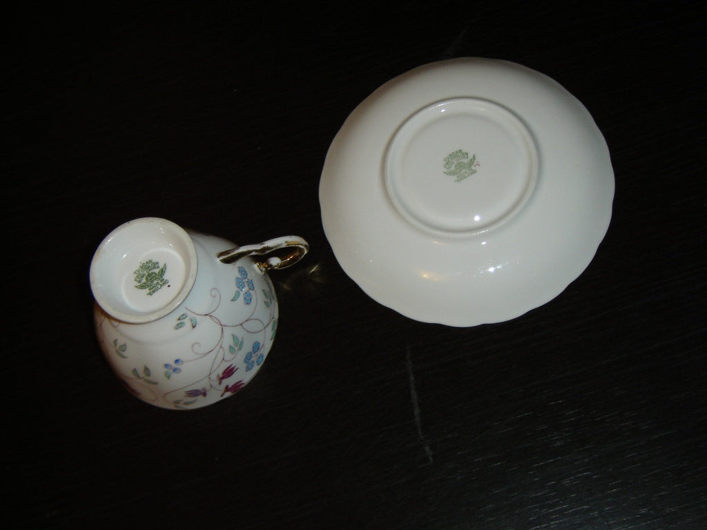 Tuscan multicolored floral vine cup and saucer - Items Tried And True