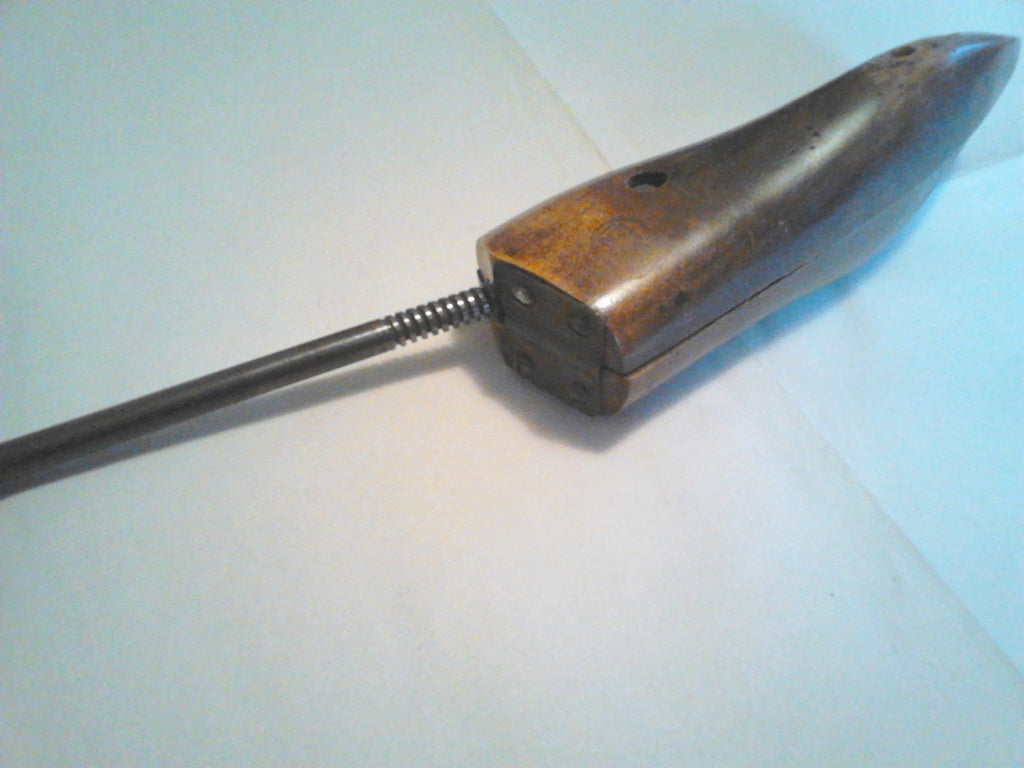 Antique wooden shoe stretcher screw width adjust