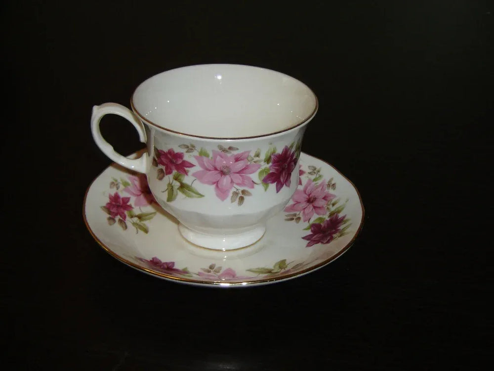 Queen Anne 8545 pink flower cup and saucer mint condition