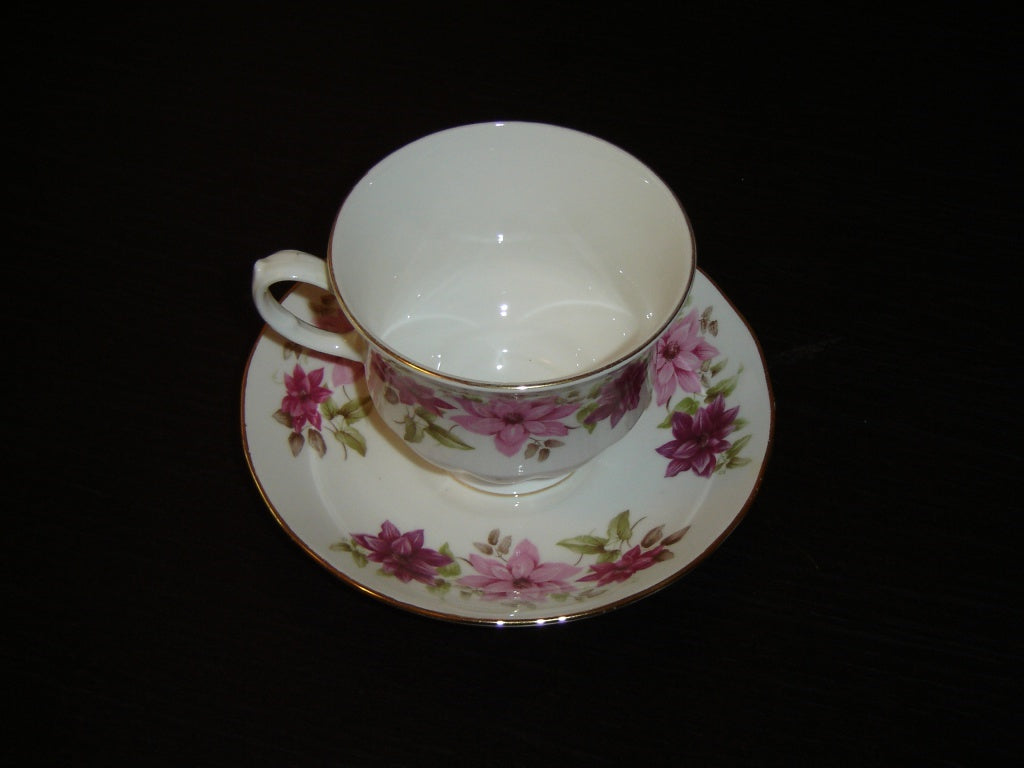 Queen Anne 8545 pink flower cup and saucer mint condition - Items Tried And True