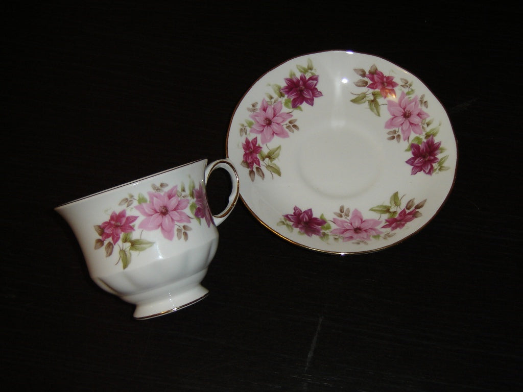 Queen Anne 8545 pink flower cup and saucer mint condition - Items Tried And True