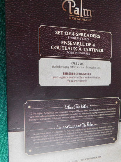 Palm Restaurant spreader set new in package