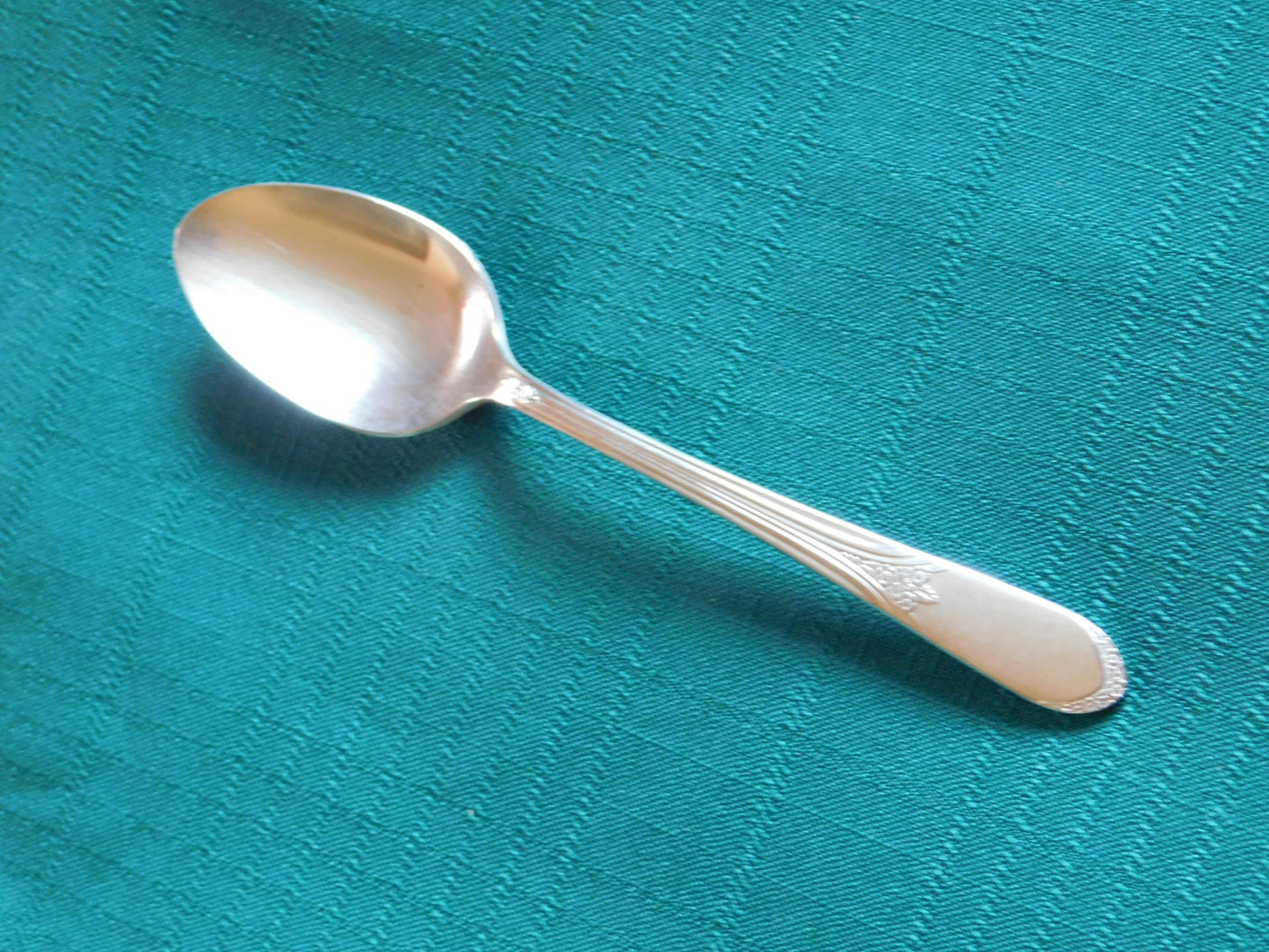 Wm. Rogers Mary Lou-Devonshire (1938) silverplate teaspoon VGU