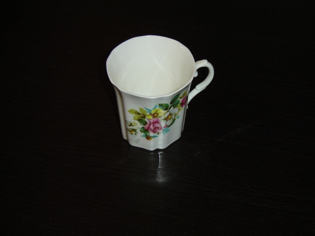 Royal Grafton pink white yellow flower mug mint condition - Items Tried And True