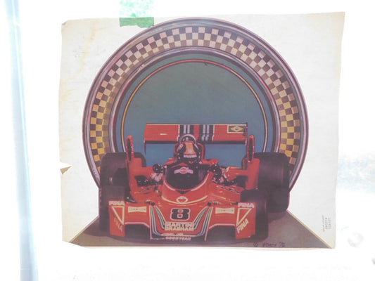 Vintage Indy car 8 (1976) iron-on transfer t-shirt decal by Roach