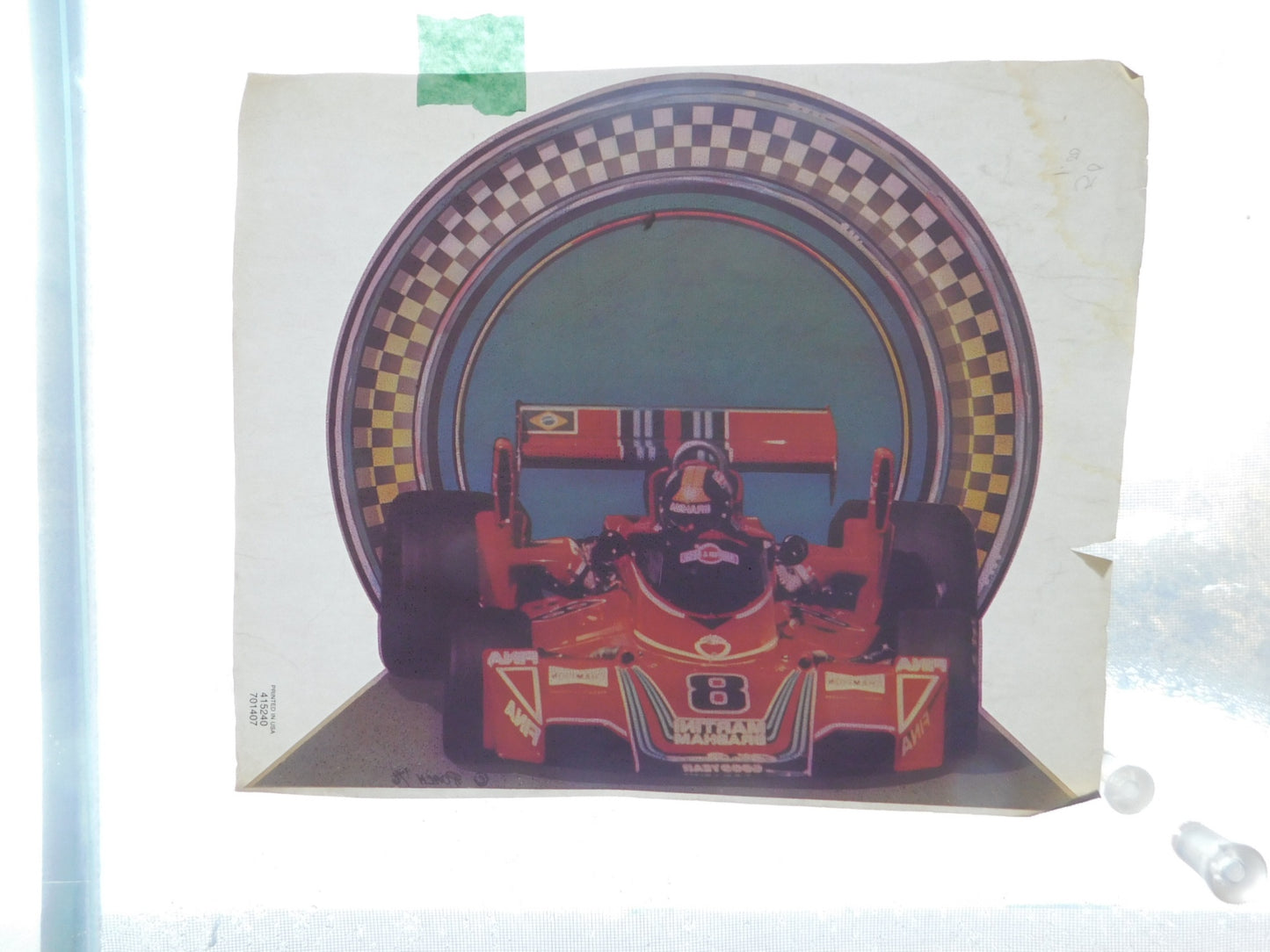 Vintage Indy car 8 (1976) iron-on transfer t-shirt decal by Roach