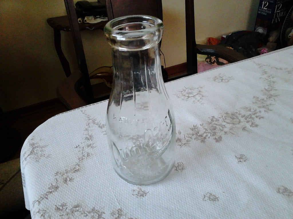 Embossed Weaver 1 pint milk bottle Carmel IN mint condition