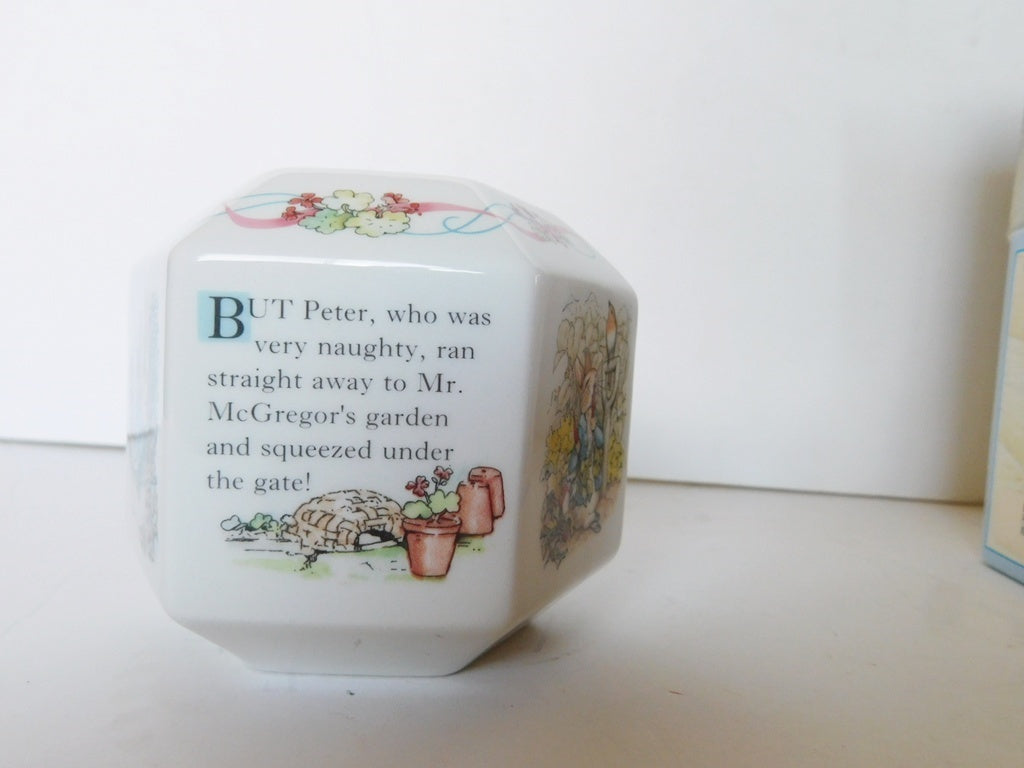 Wedgwood Peter Rabbit Christening (1992) savings bank hexagonal NIB - Items Tried And True