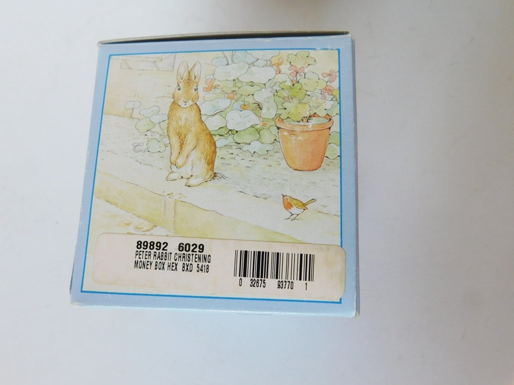 Wedgwood Peter Rabbit Christening (1992) savings bank hexagonal NIB - Items Tried And True