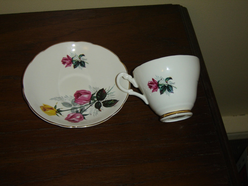 Consort pink yellow Rose cup and saucer