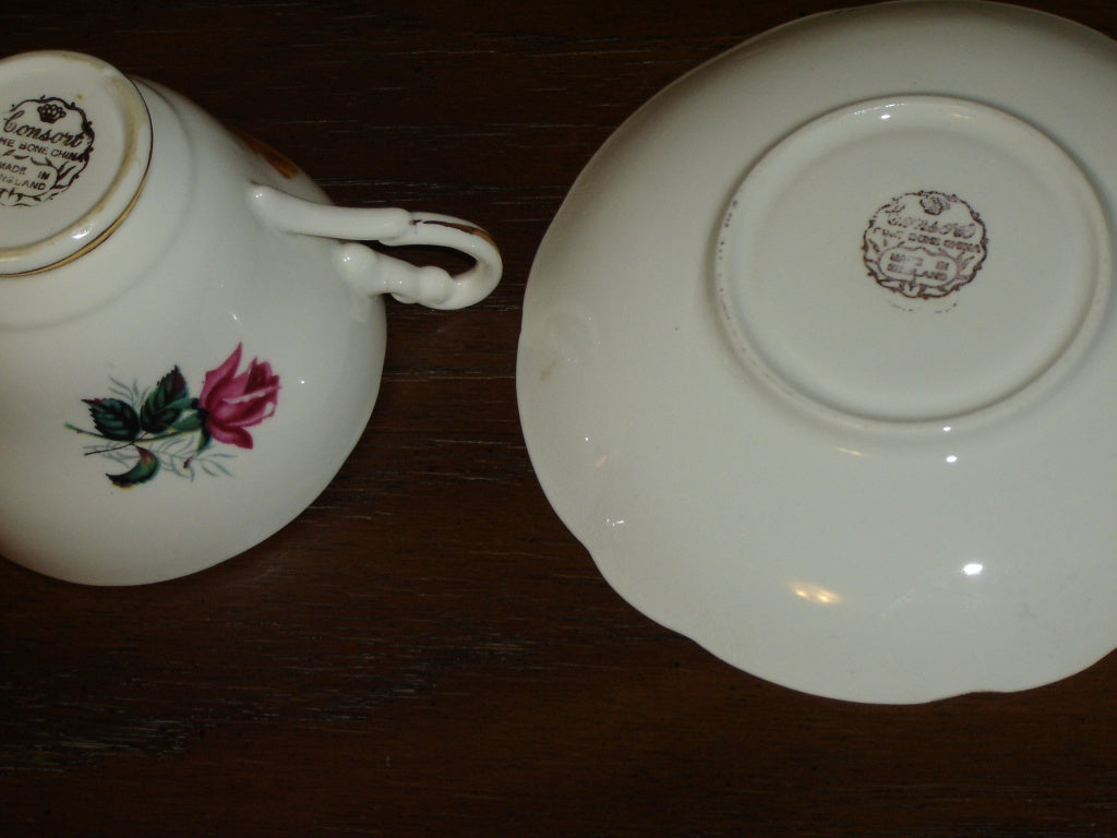 Consort pink yellow Rose cup and saucer