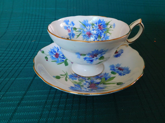 Hammersley blue Cornflower cup and saucer near mint condition