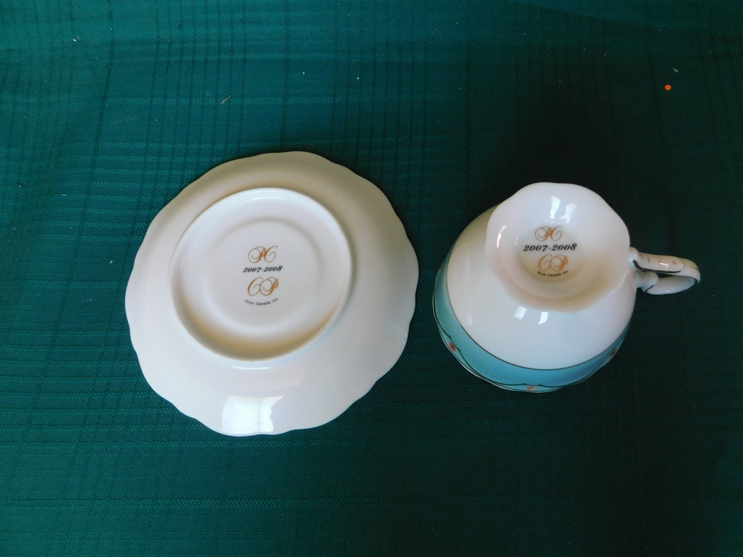 Avon Canada 2007-2008 blue band cameo girl cup and saucer