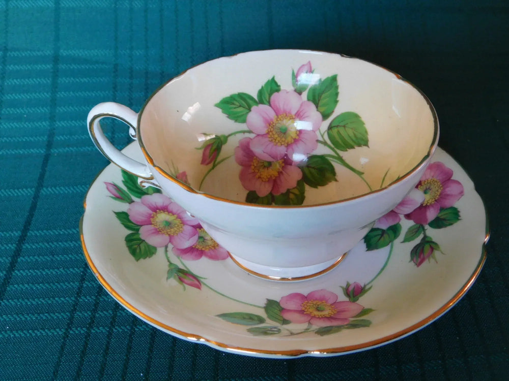 Stanley Fine Bone China Cup & Saucer ƒ?? Pink Floral Vintage England Set