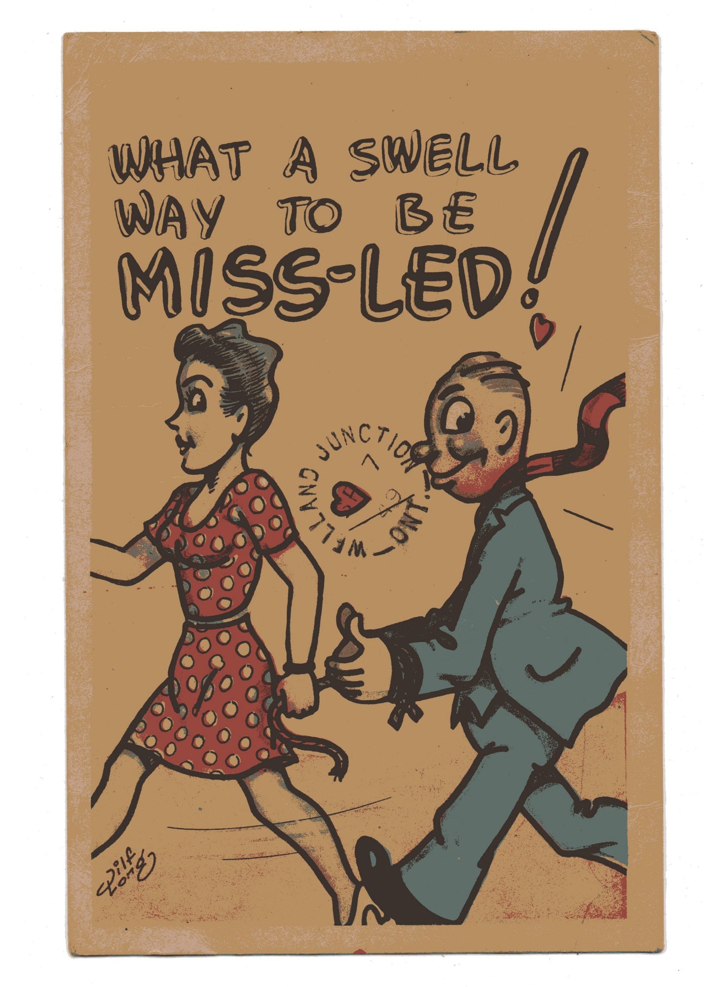 Vintage Way to be Miss-Led (1949) humorous postcard