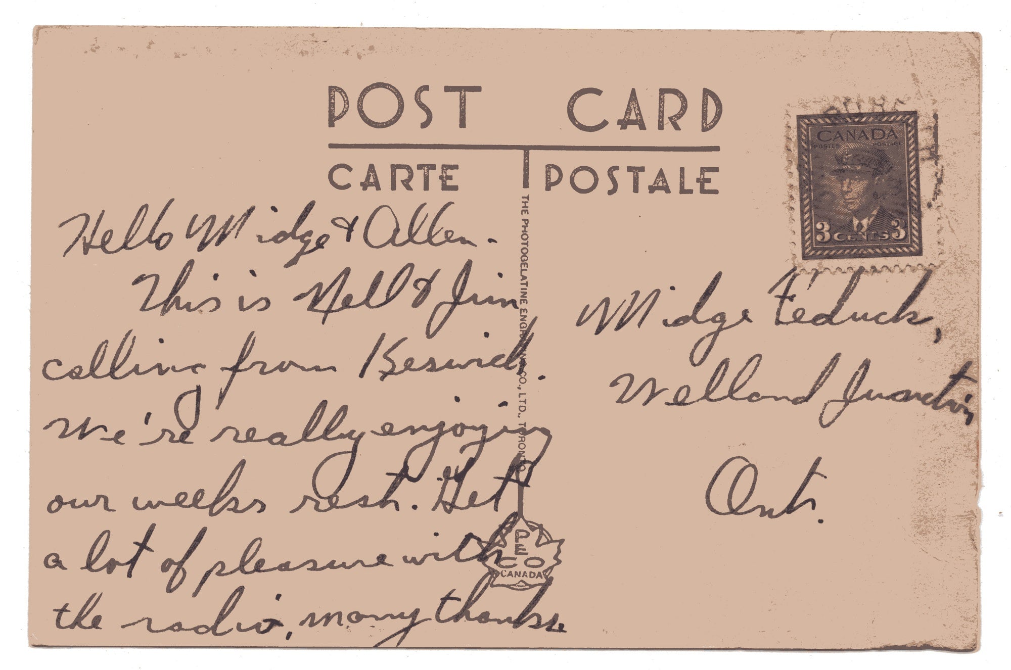 Jacksons Point (1949) scenic postcard