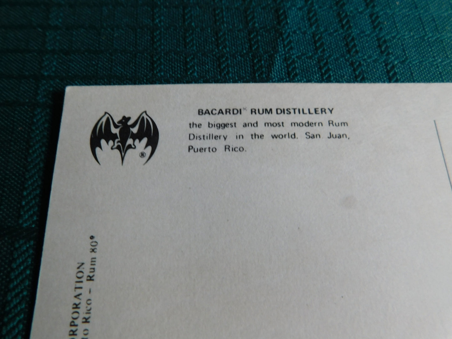 Vintage Bacardi Puerto Rico site postcard