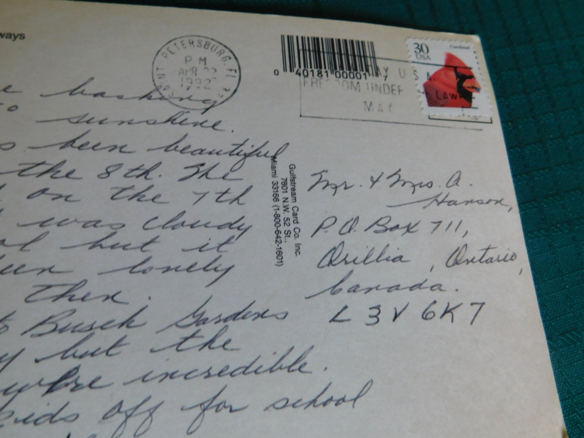 Vintage Florida roadways (1992) scenic postcard